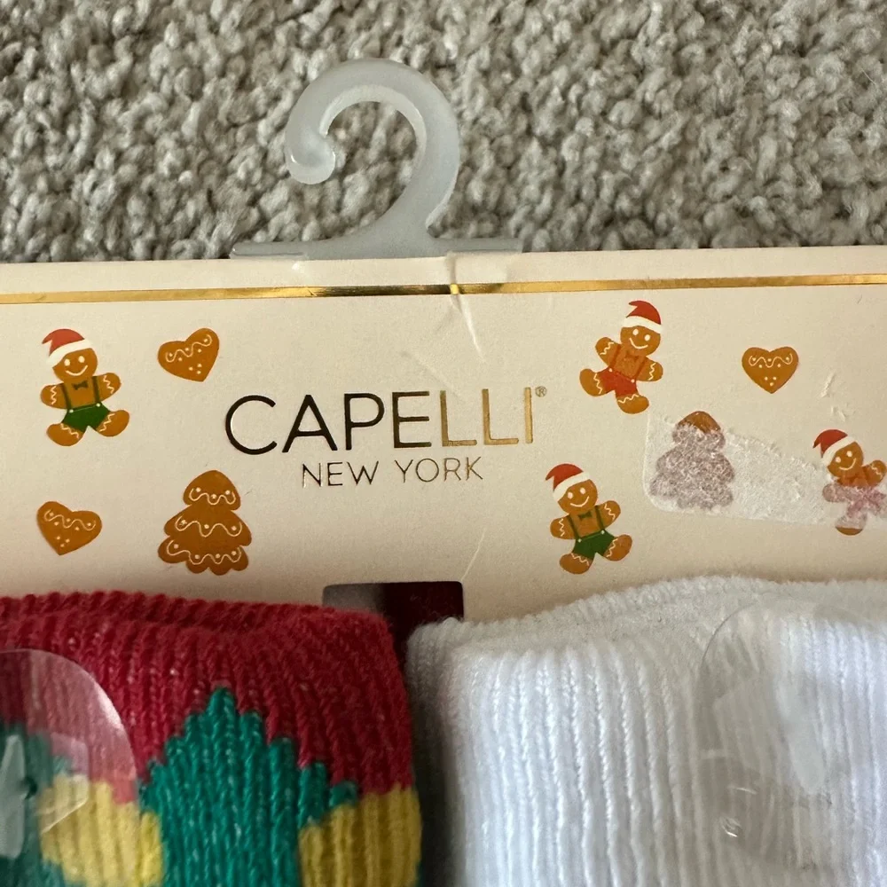 Capelli of New York Kids Holiday Socks Set - Red, Green, White